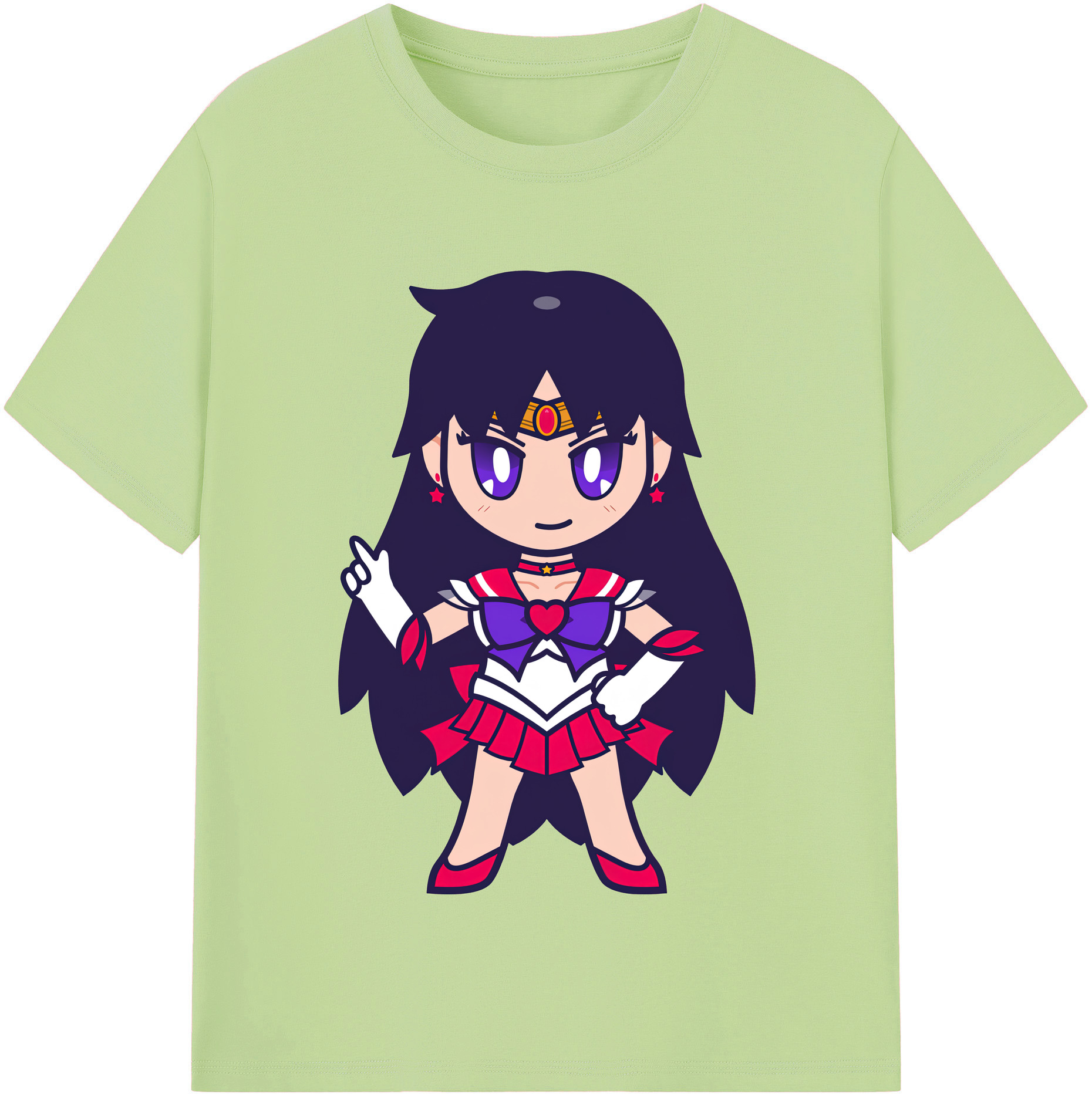（画像用） 美少女戦士セーラームーン 火野レイ ひの レイ Sailor Moon Hino Rei （セーラーマーズ,Sailor Mars） 綿100％半袖Tシャツ（フロントプリント）